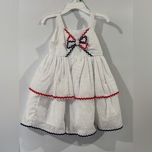 NWT Blueberi Boulevard Dress Swiss Dots Tiered Red, White & Blue 2t, 3t, 4t